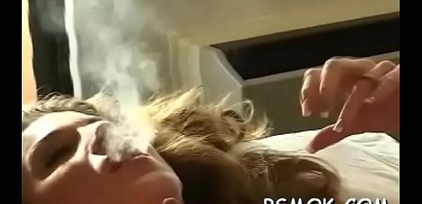 Hottie smoking whilst playing